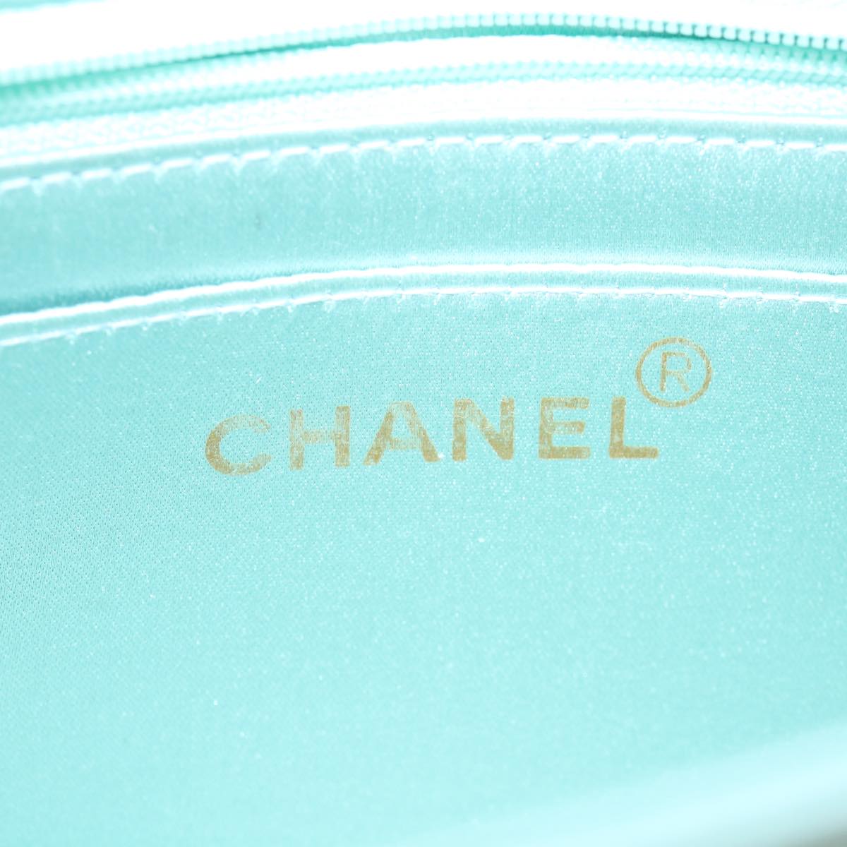 CHANEL Diana Matelasse Shoulder Bag Satin Light Blue CC  33325A