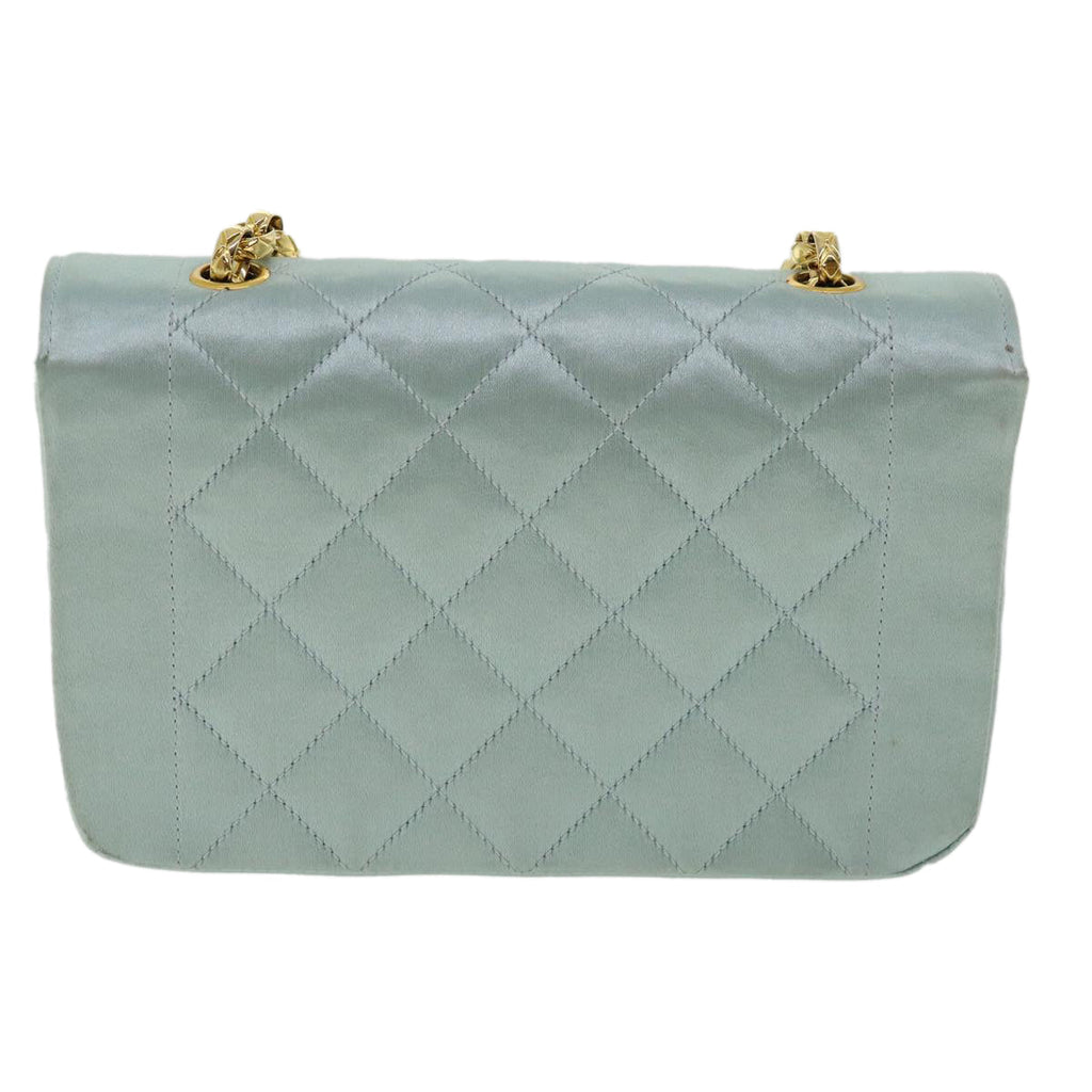 CHANEL Diana Matelasse Shoulder Bag Satin Light Blue CC  33325A