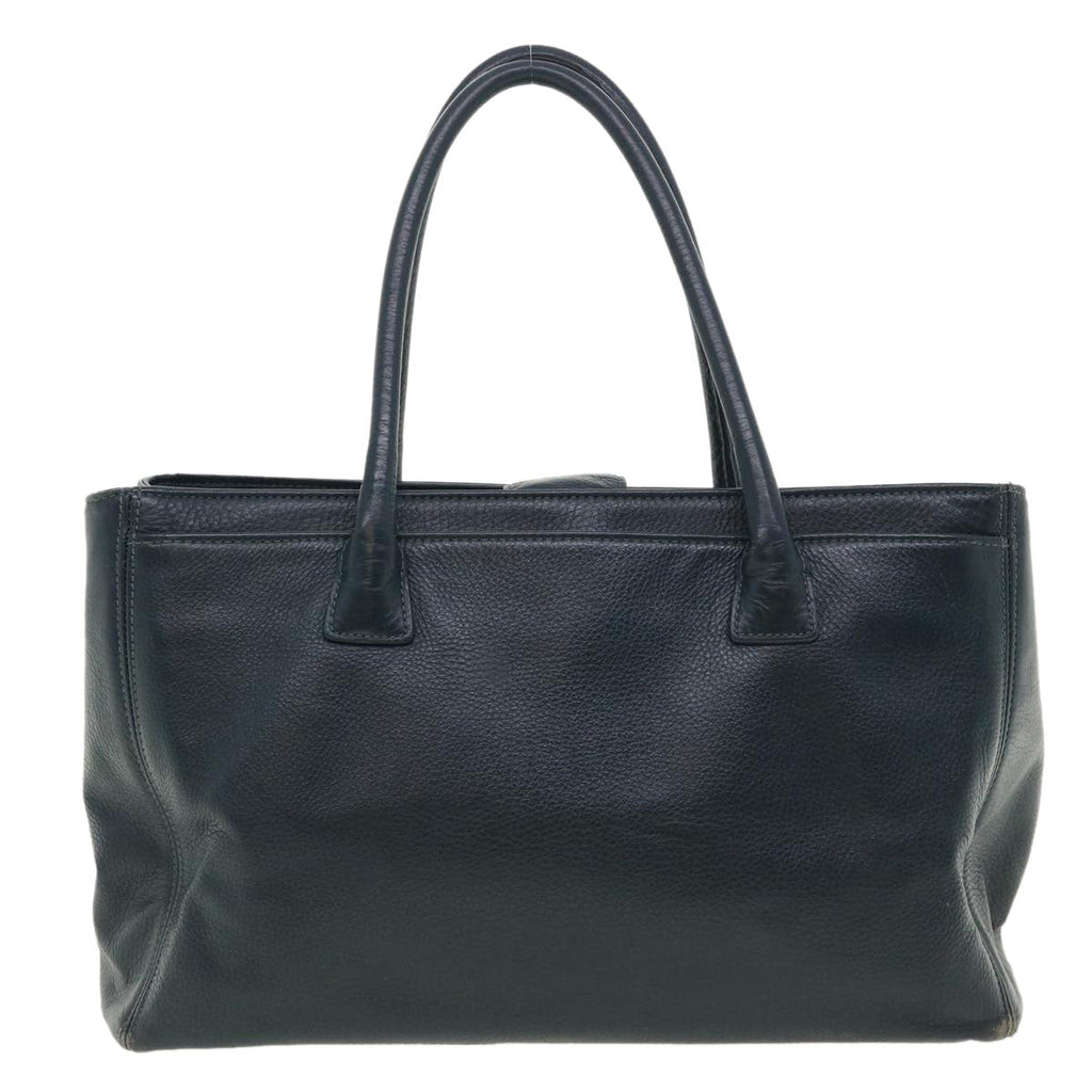 CHANEL Turn Lock Shoulder Bag Leather Blue CC  33945