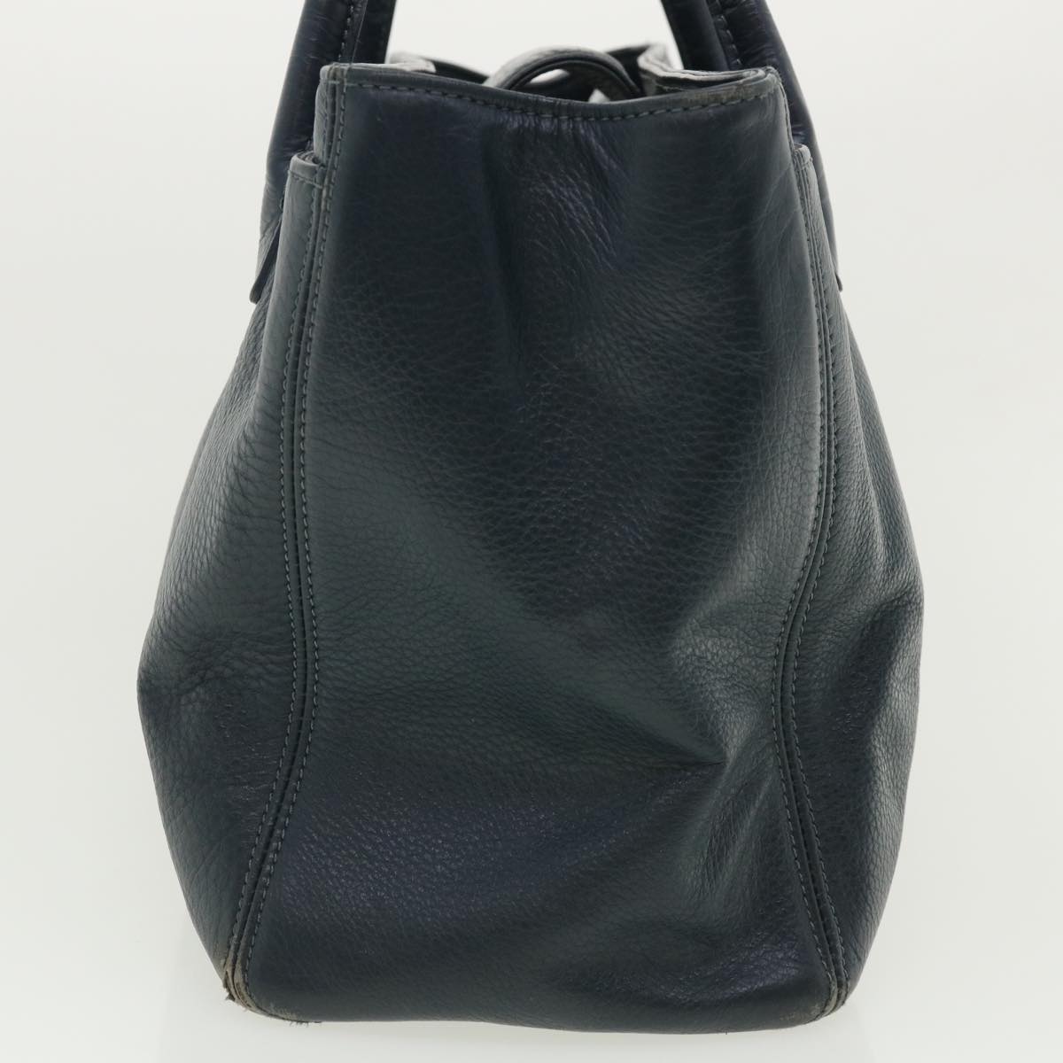CHANEL Turn Lock Shoulder Bag Leather Blue CC  33945