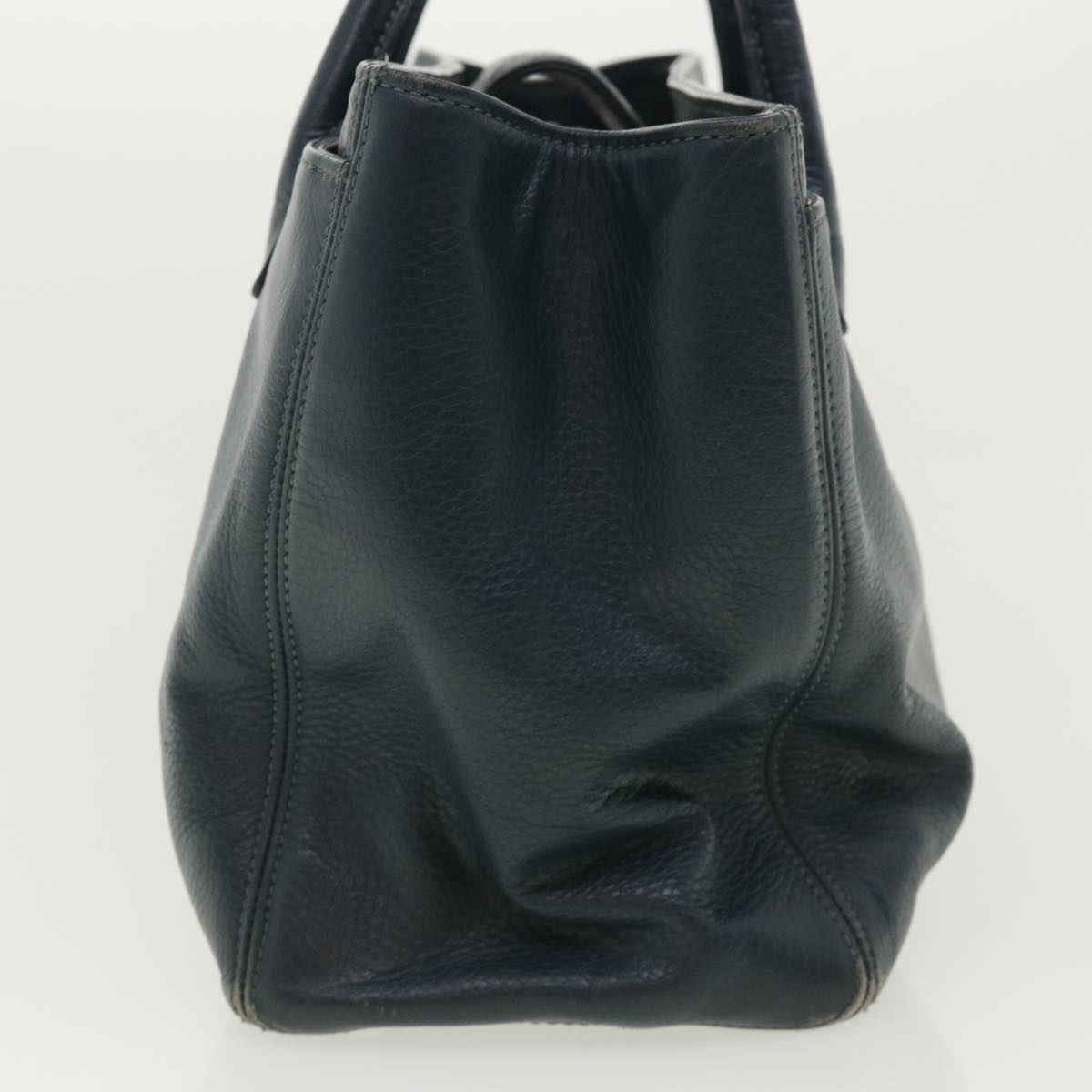 CHANEL Turn Lock Shoulder Bag Leather Blue CC  33945