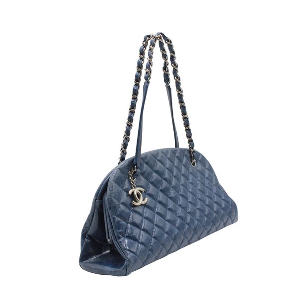 CHANEL Dark Blue Quilted Mademoiselle Leather Bag 2011