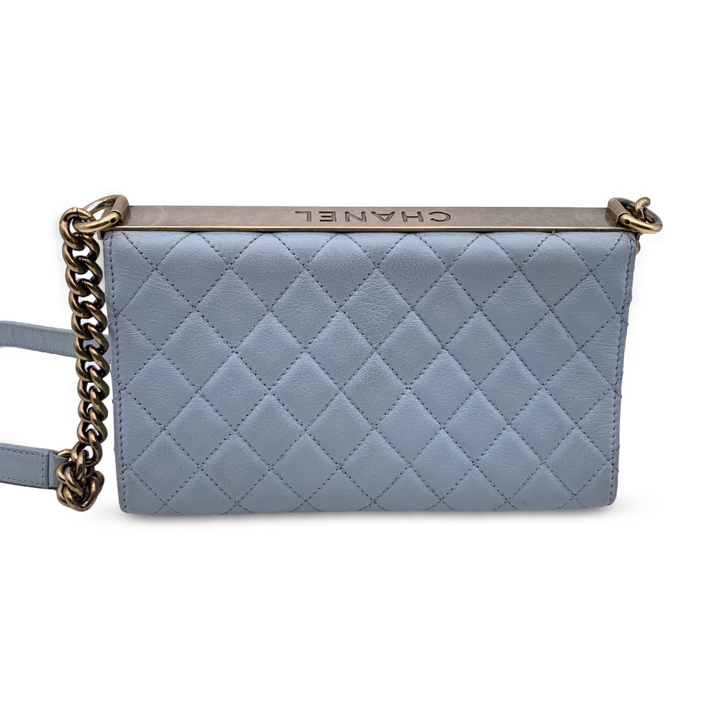 CHANEL Light Blue Quilted Leather Trendy Reissue Shoulder Bag