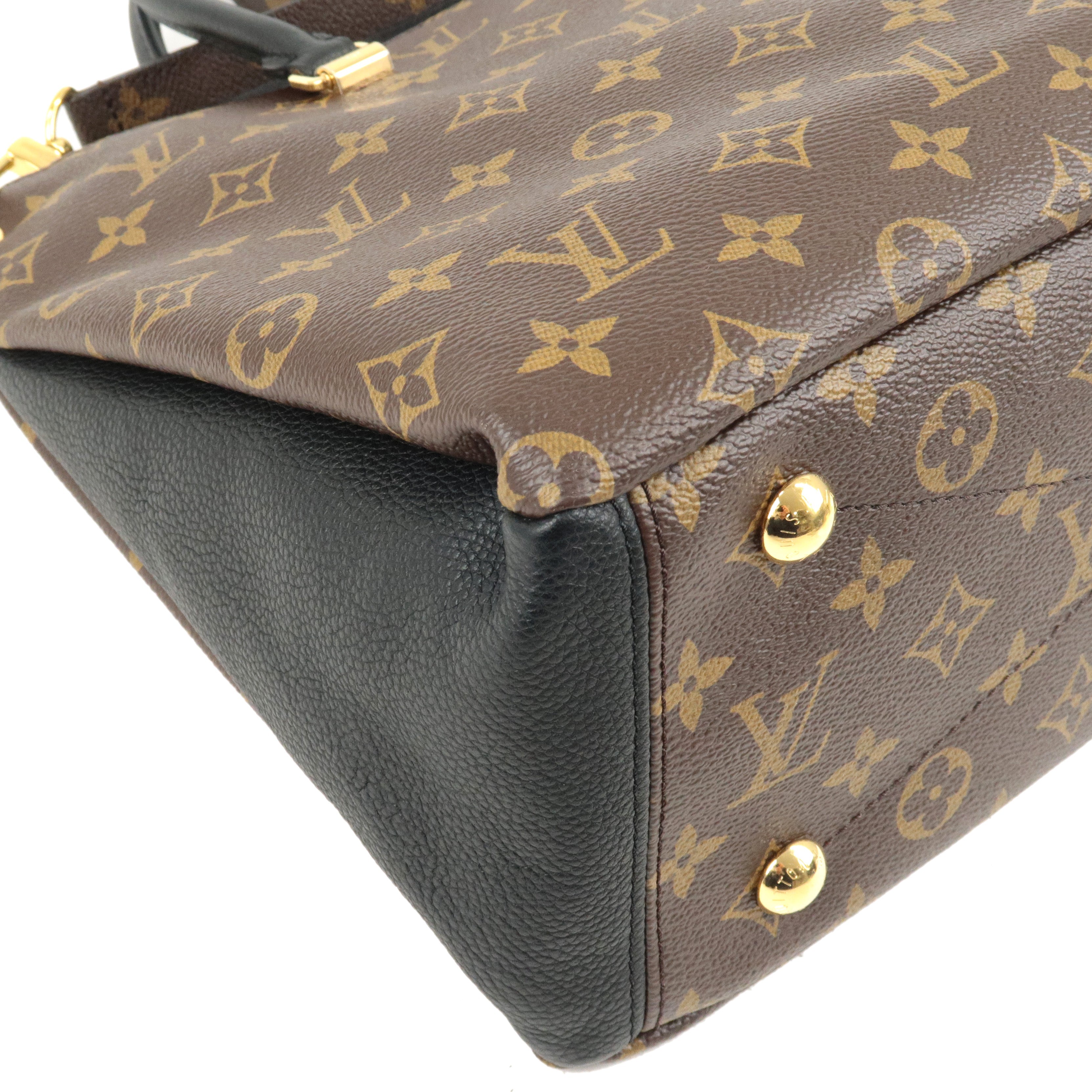 Louis Vuitton Monogram Pallas 2Way Hand Bag Noir M42756