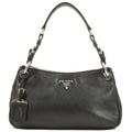 PRADA Vitello Phenix Leather Shoulder Bag NERO Black B4894M