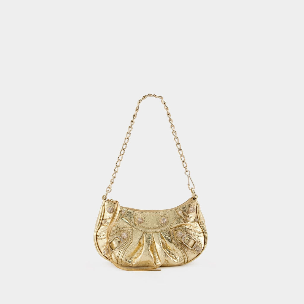 Le Cagole Mini W/Ch Bag - Balenciaga -  Gold Clair - Leather