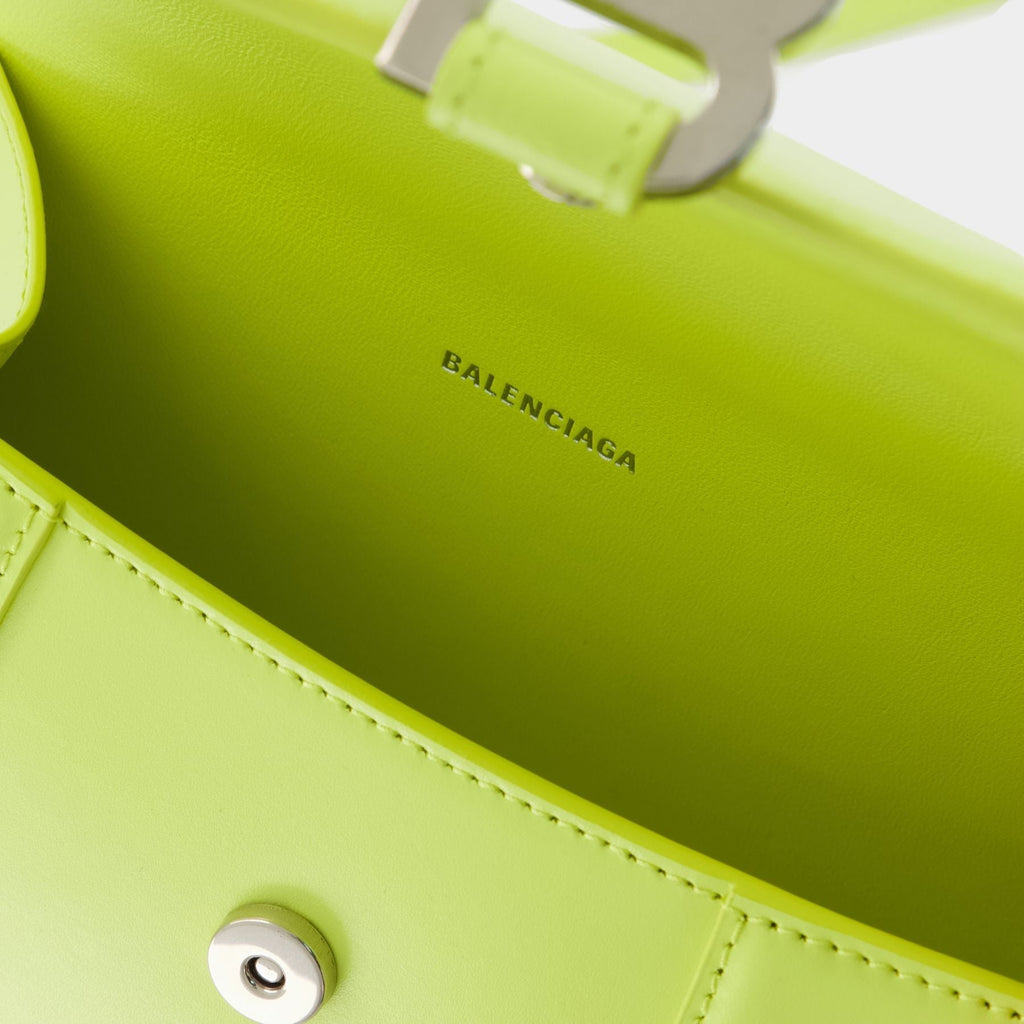 Hourglass Xs Bag - Balenciaga -  Lime - Leather