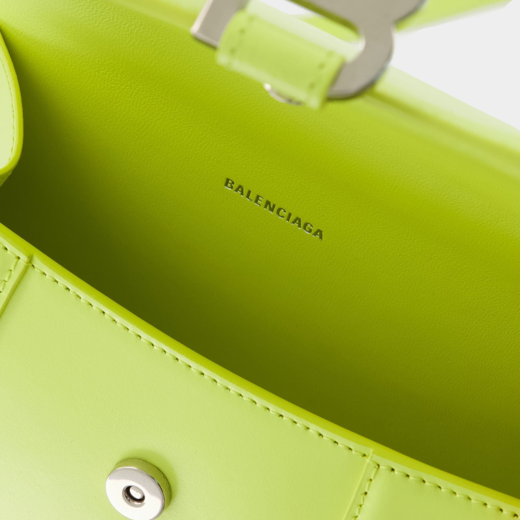 Hourglass Xs Bag - Balenciaga -  Lime - Leather