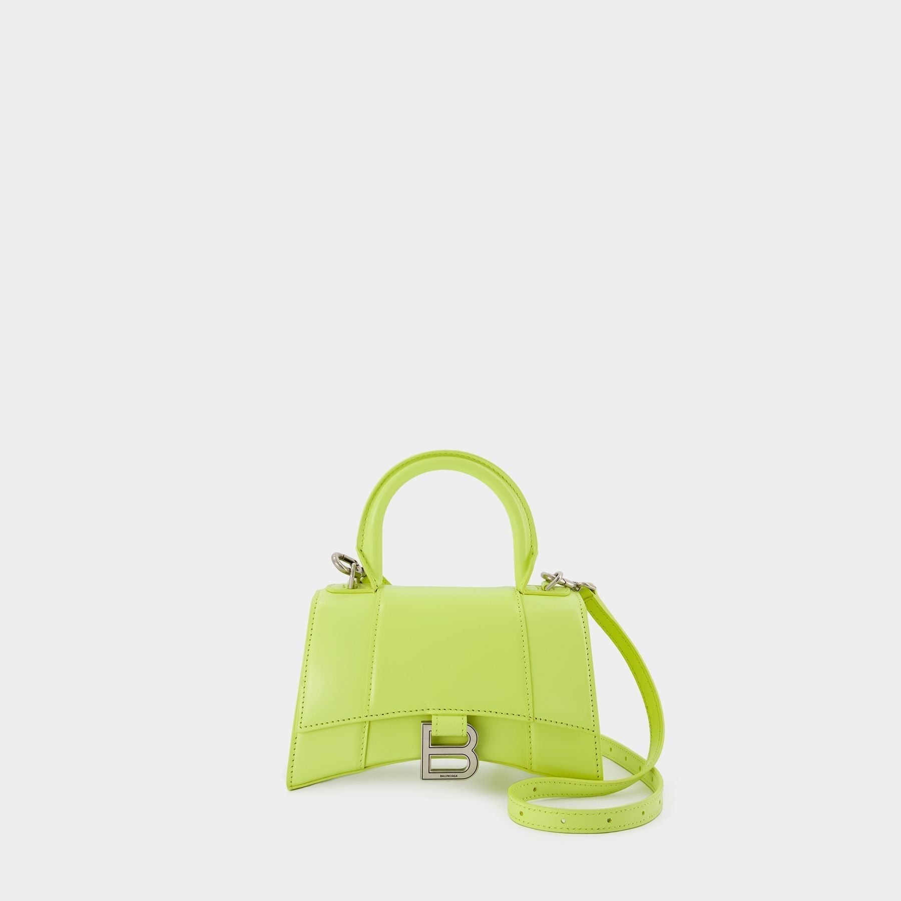 Hourglass Xs Bag - Balenciaga -  Lime - Leather