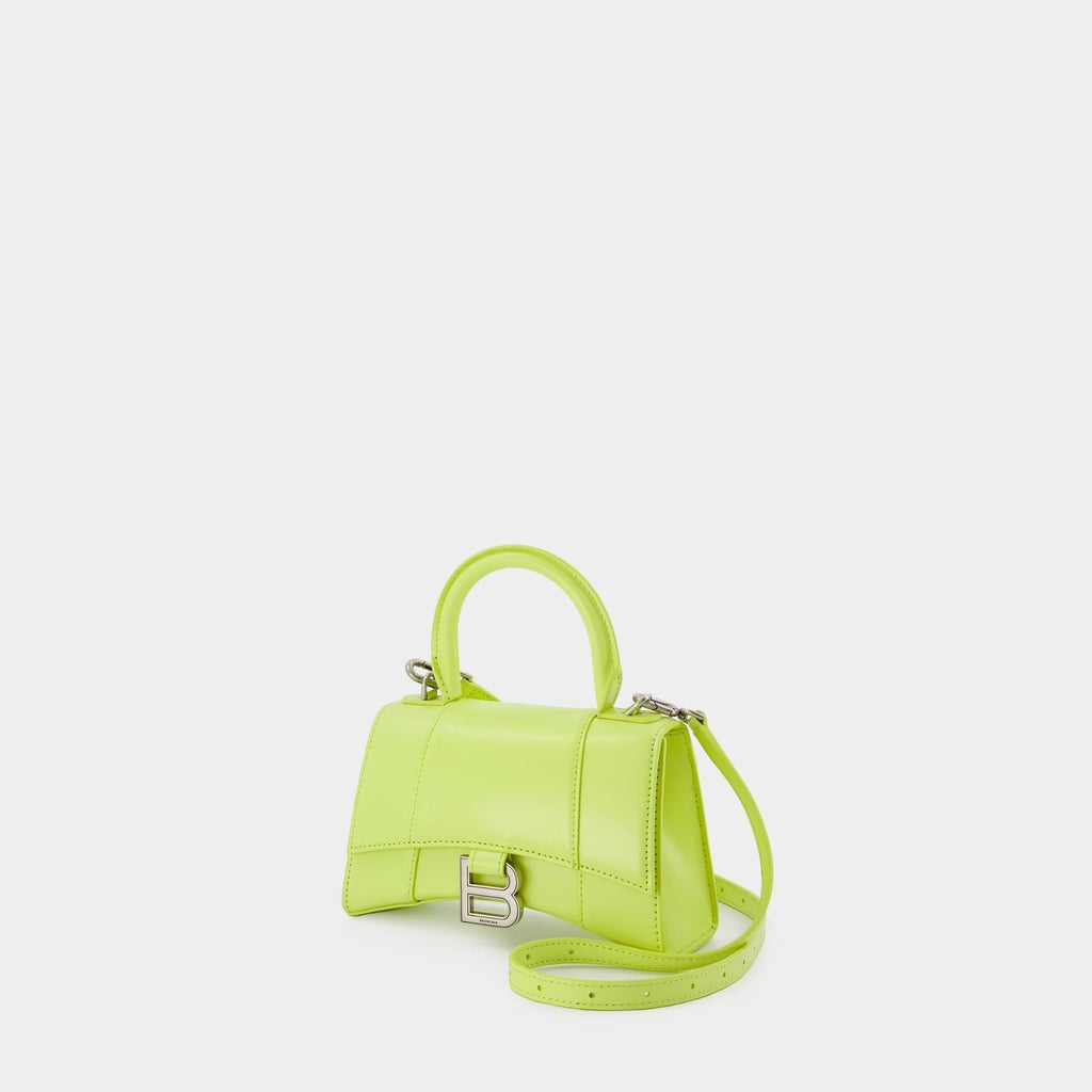 Hourglass Xs Bag - Balenciaga -  Lime - Leather