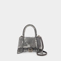 Hourglass S Bag - Balenciaga -  Black - Leather