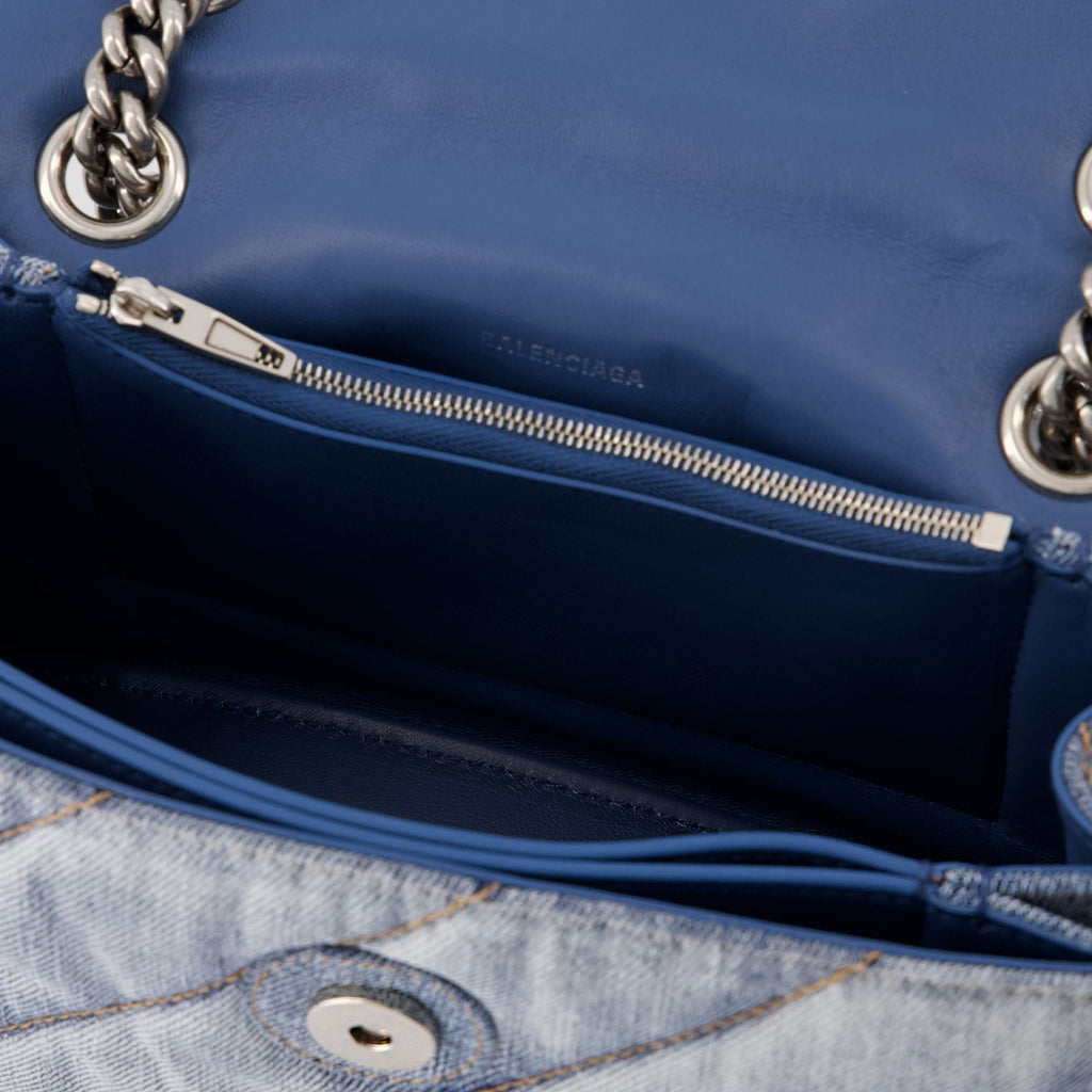 Crush Small Chain S - Balenciaga - Canvas - Blue