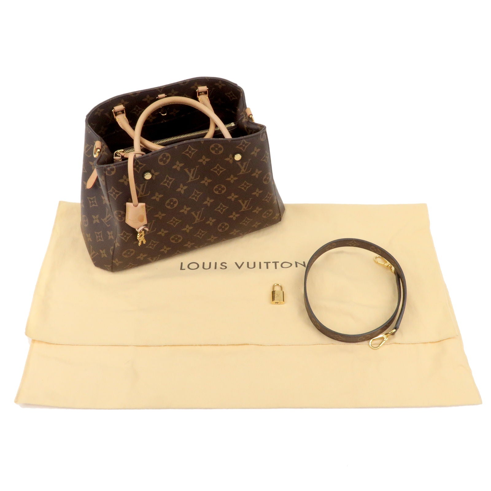 Louis Vuitton Monogram Montaigne MM 2Way Hand Bag M41056
