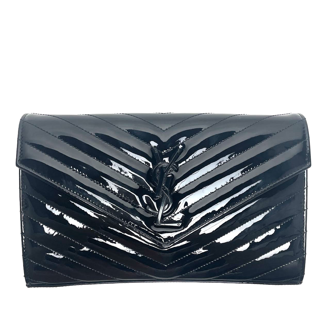 SAINT LAURENT Quilted Patent Leather WOC
