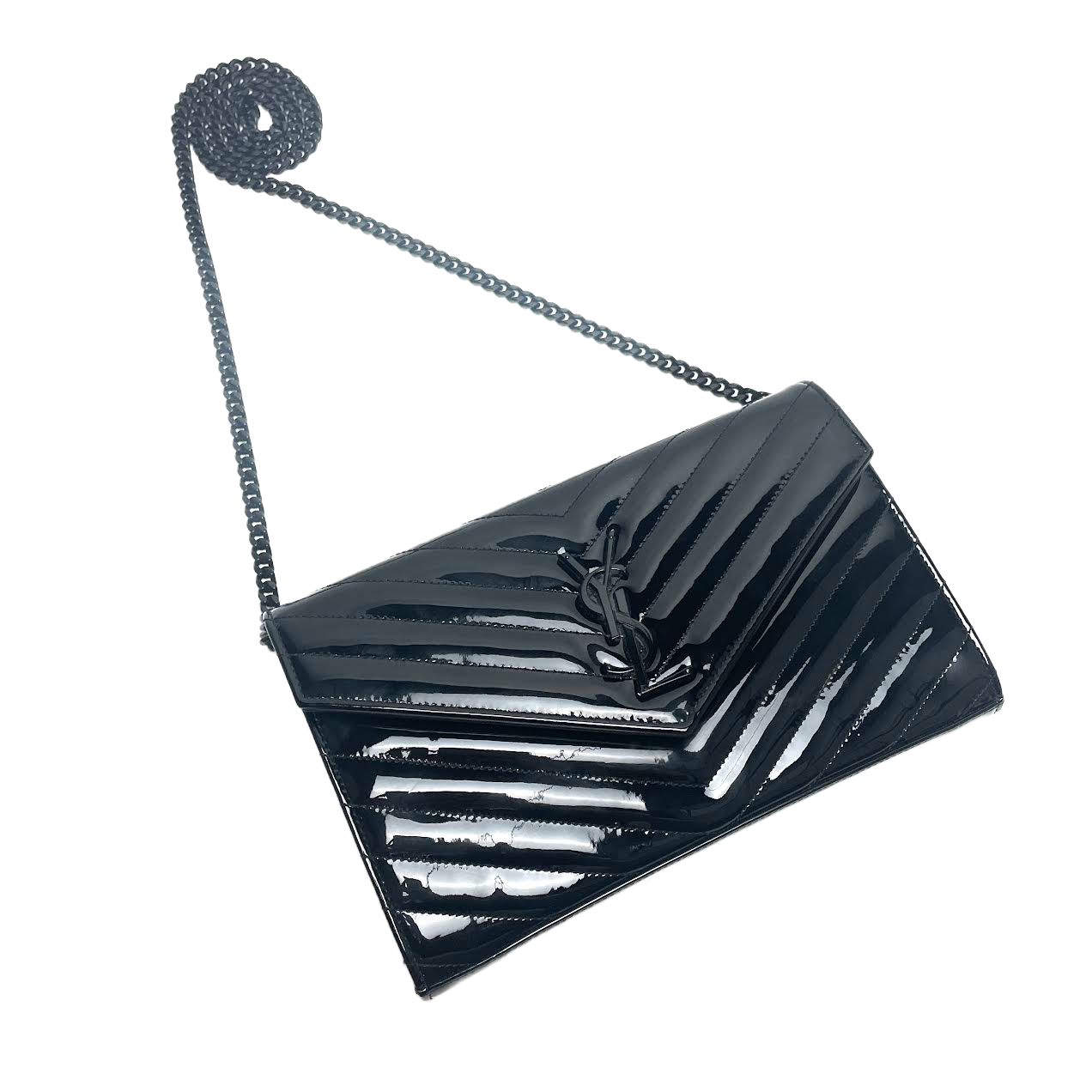 SAINT LAURENT Quilted Patent Leather WOC