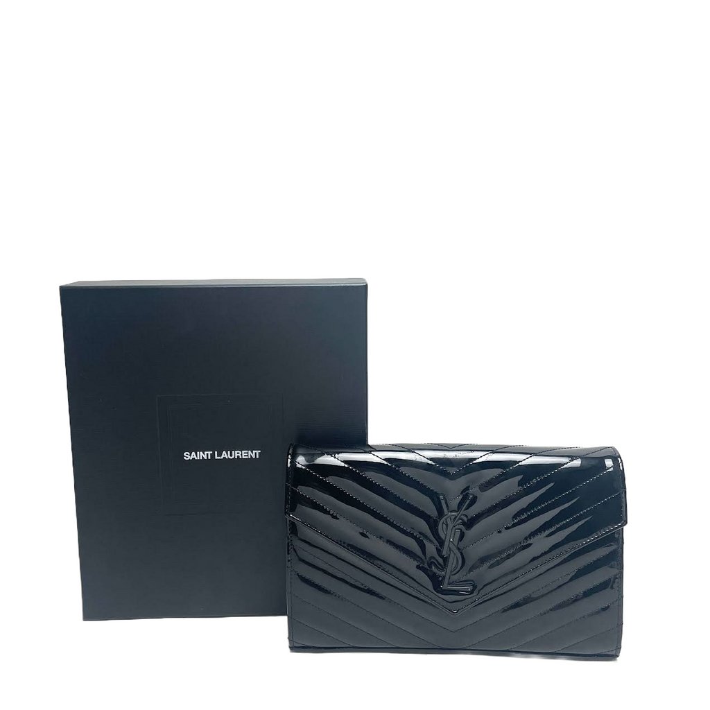 SAINT LAURENT Quilted Patent Leather WOC