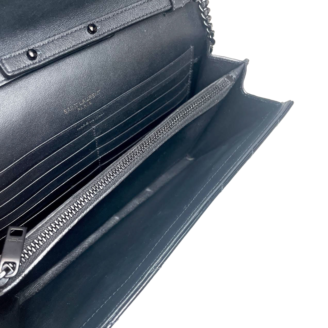 SAINT LAURENT Quilted Patent Leather WOC
