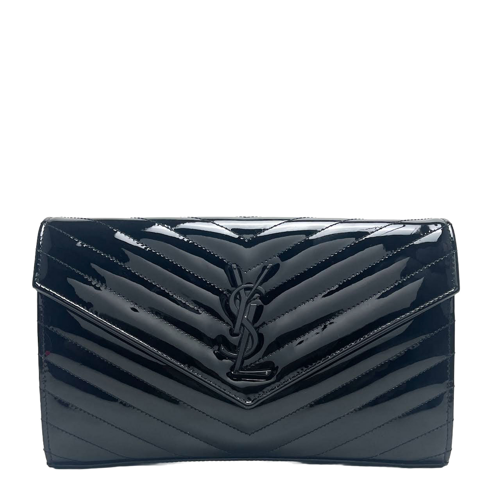 SAINT LAURENT Quilted Patent Leather WOC