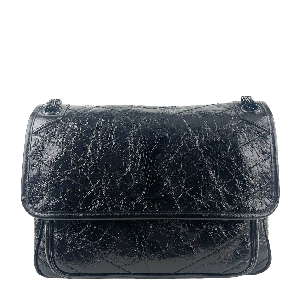 SAINT LAURENT Niki Monogram Large Flap - Crinkled Leather