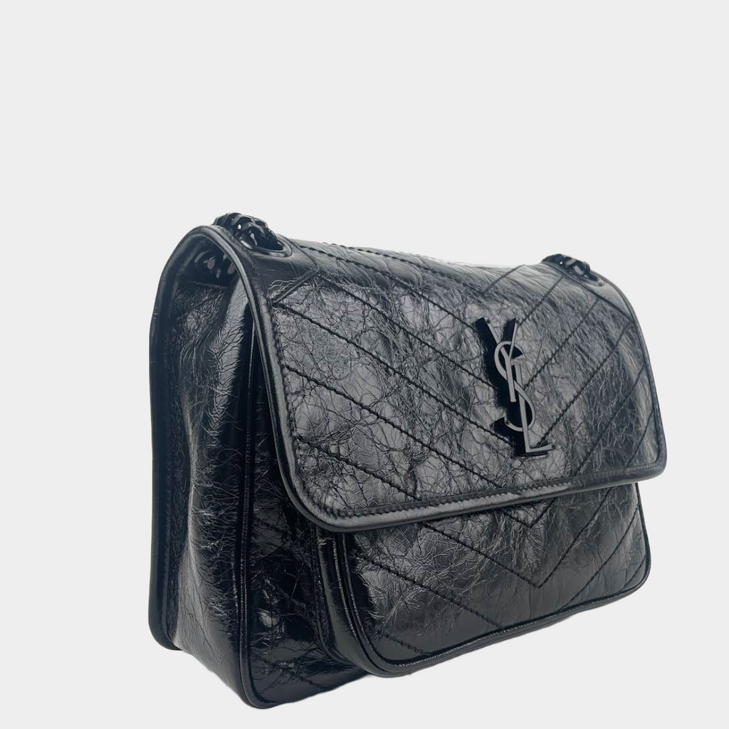 SAINT LAURENT Niki Monogram Large Flap - Crinkled Leather