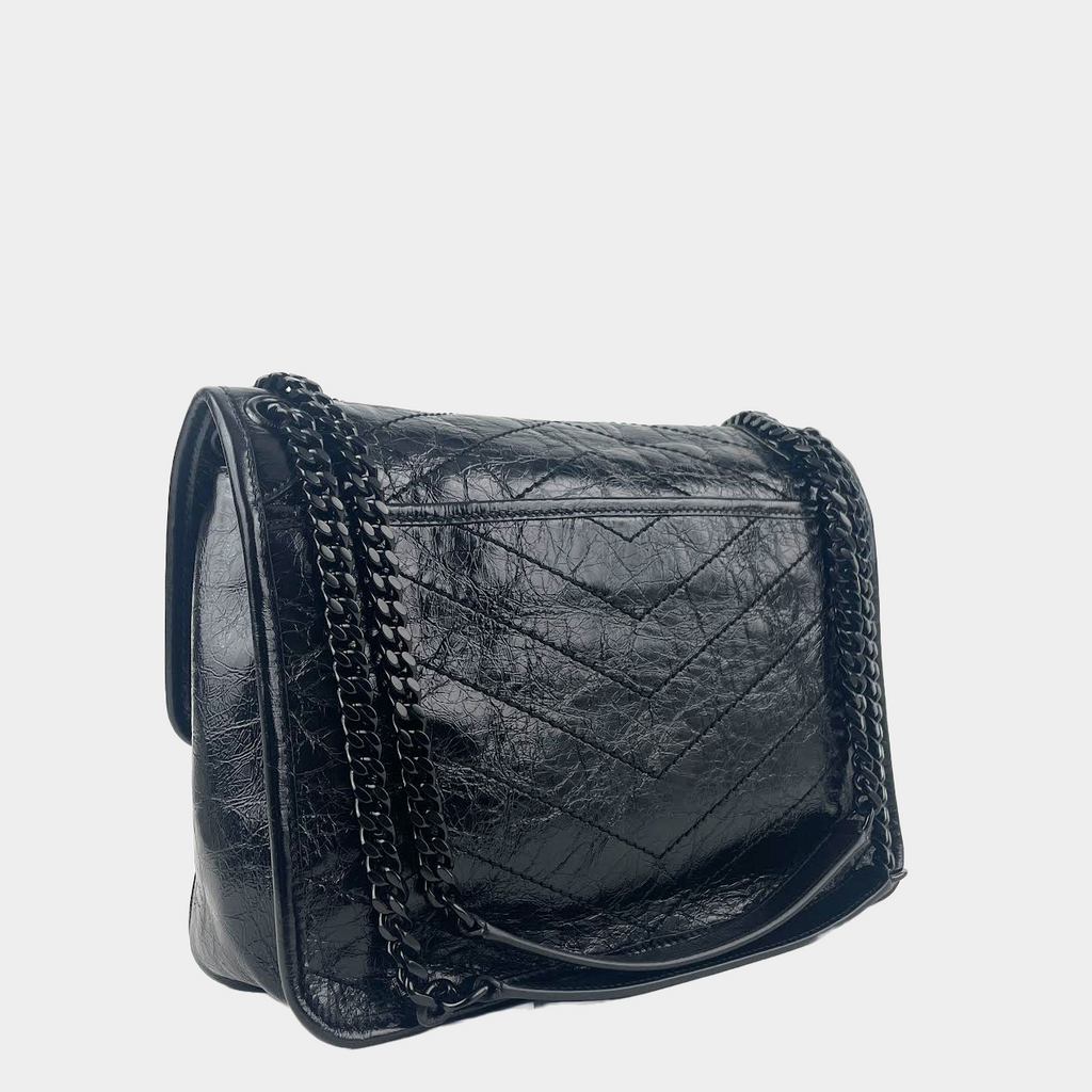 SAINT LAURENT Niki Monogram Large Flap - Crinkled Leather