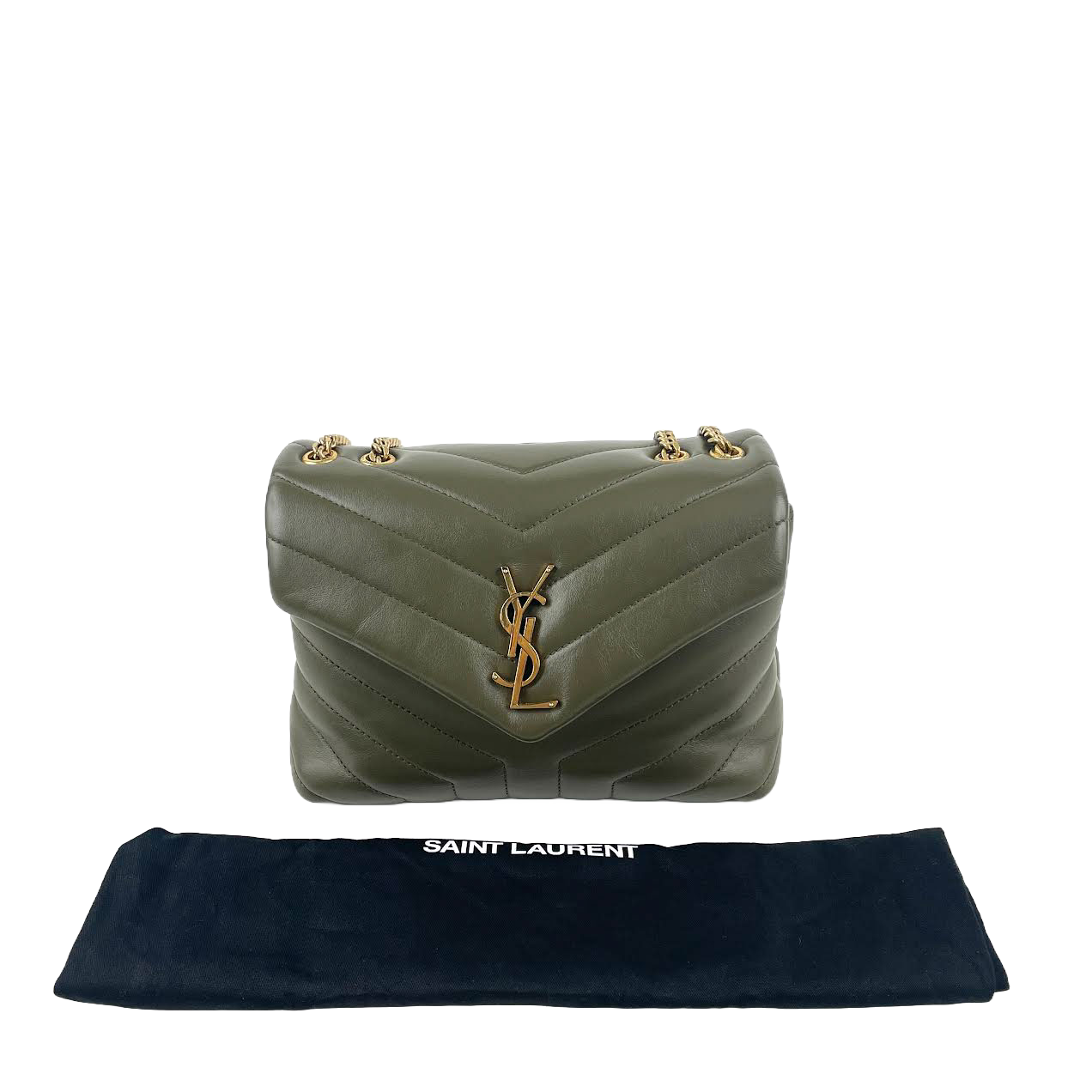 SAINT LAURENT Lou Lou Small Khaki