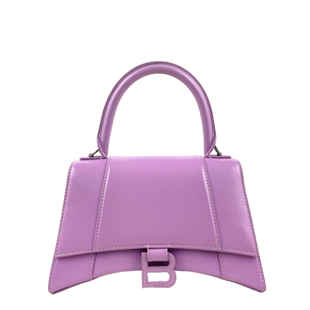BALENCIAGA Purple Small Hourglass Top Handle