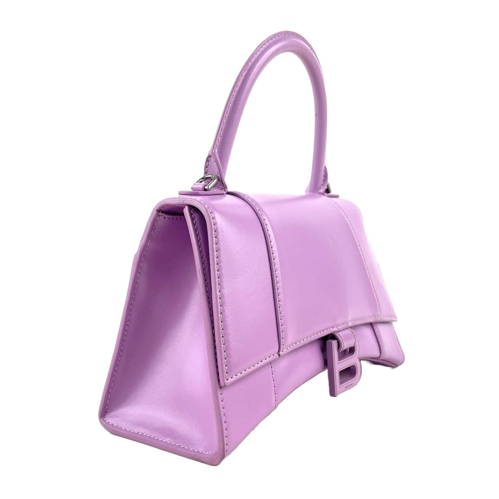 BALENCIAGA Purple Small Hourglass Top Handle