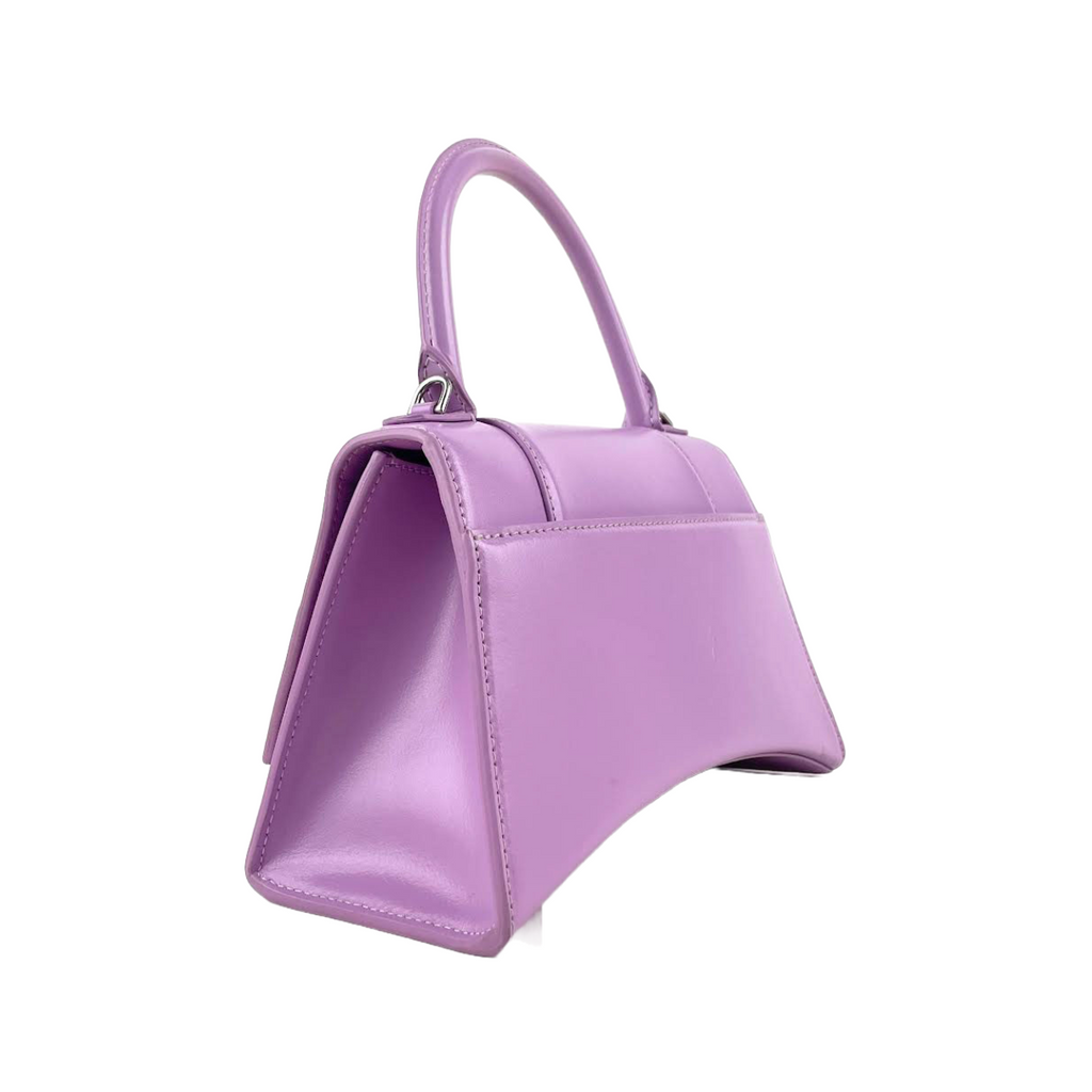 BALENCIAGA Purple Small Hourglass Top Handle