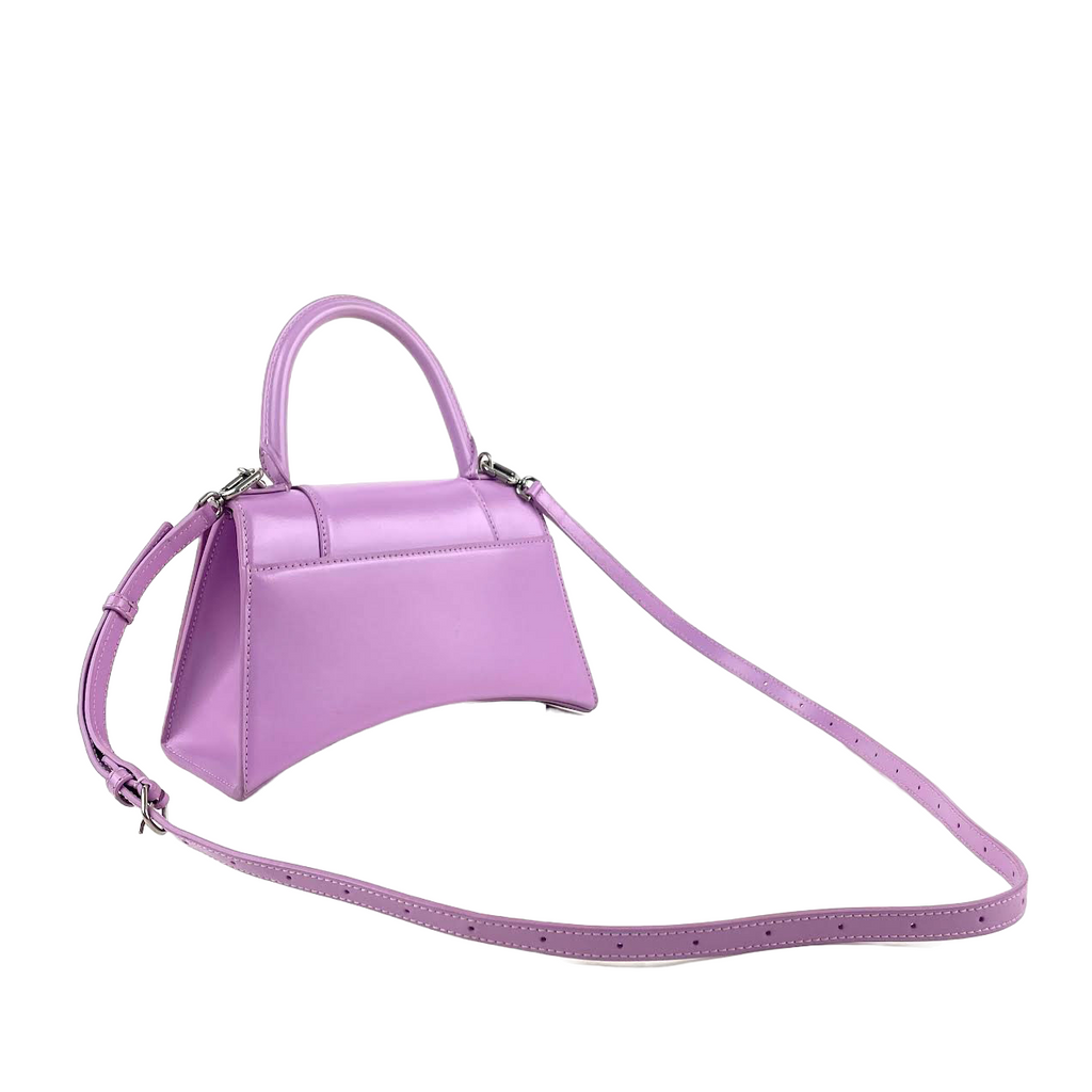 BALENCIAGA Purple Small Hourglass Top Handle