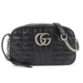 GUCCI GG Marmont Leather Chain Shoulder Bag Crossbody Black 447632