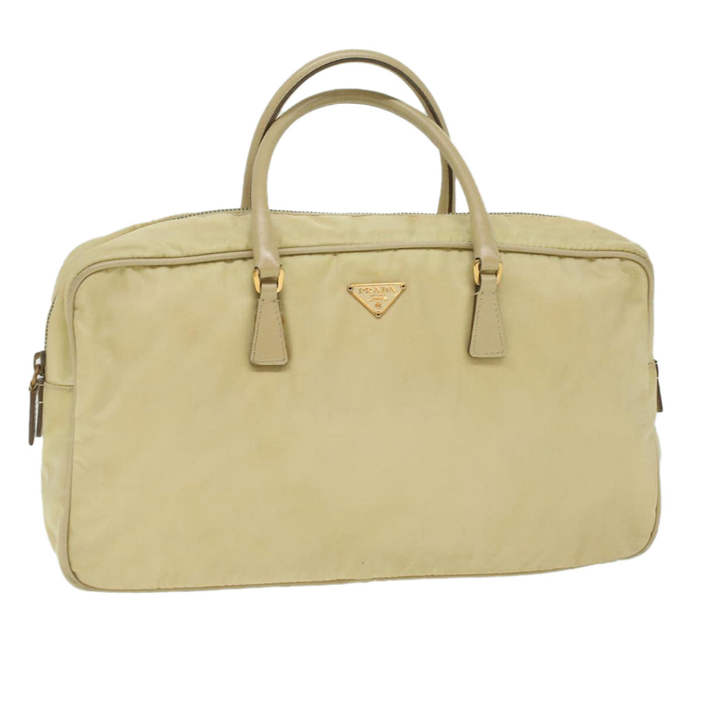 PRADA Hand Bag Nylon Beige  37133