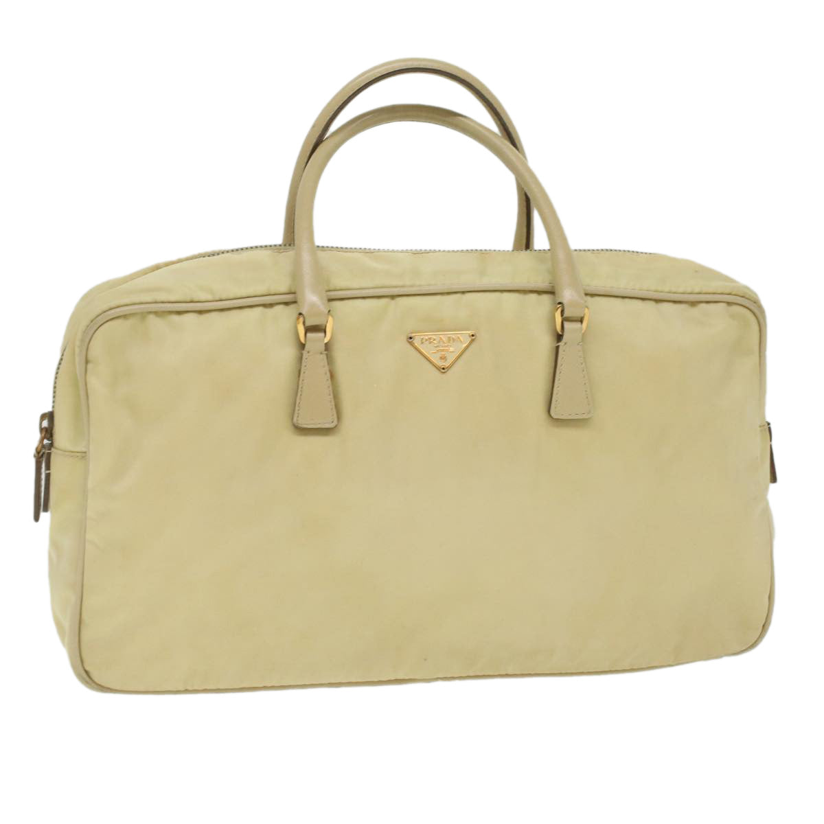 PRADA Hand Bag Nylon Beige  37133