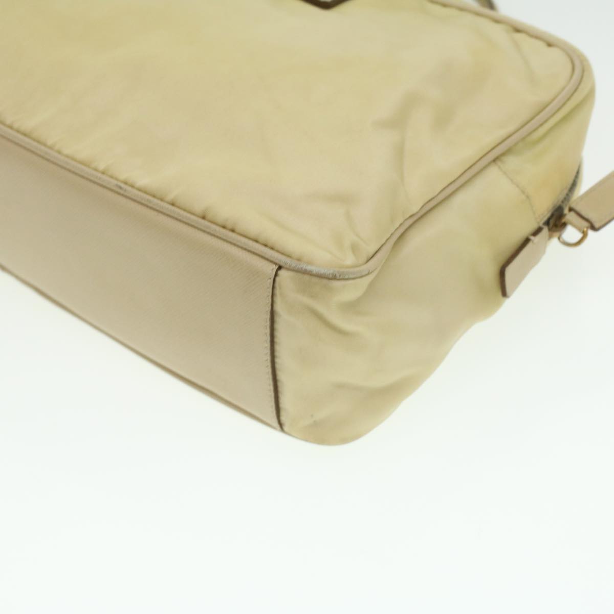 PRADA Hand Bag Nylon Beige  37133