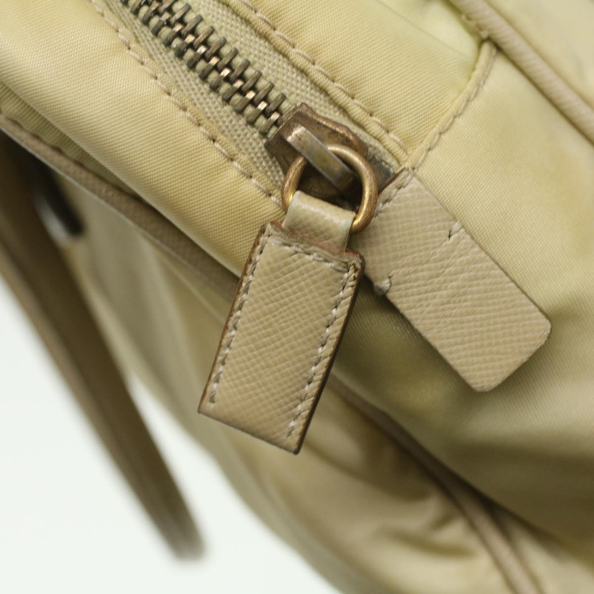 PRADA Hand Bag Nylon Beige  37133