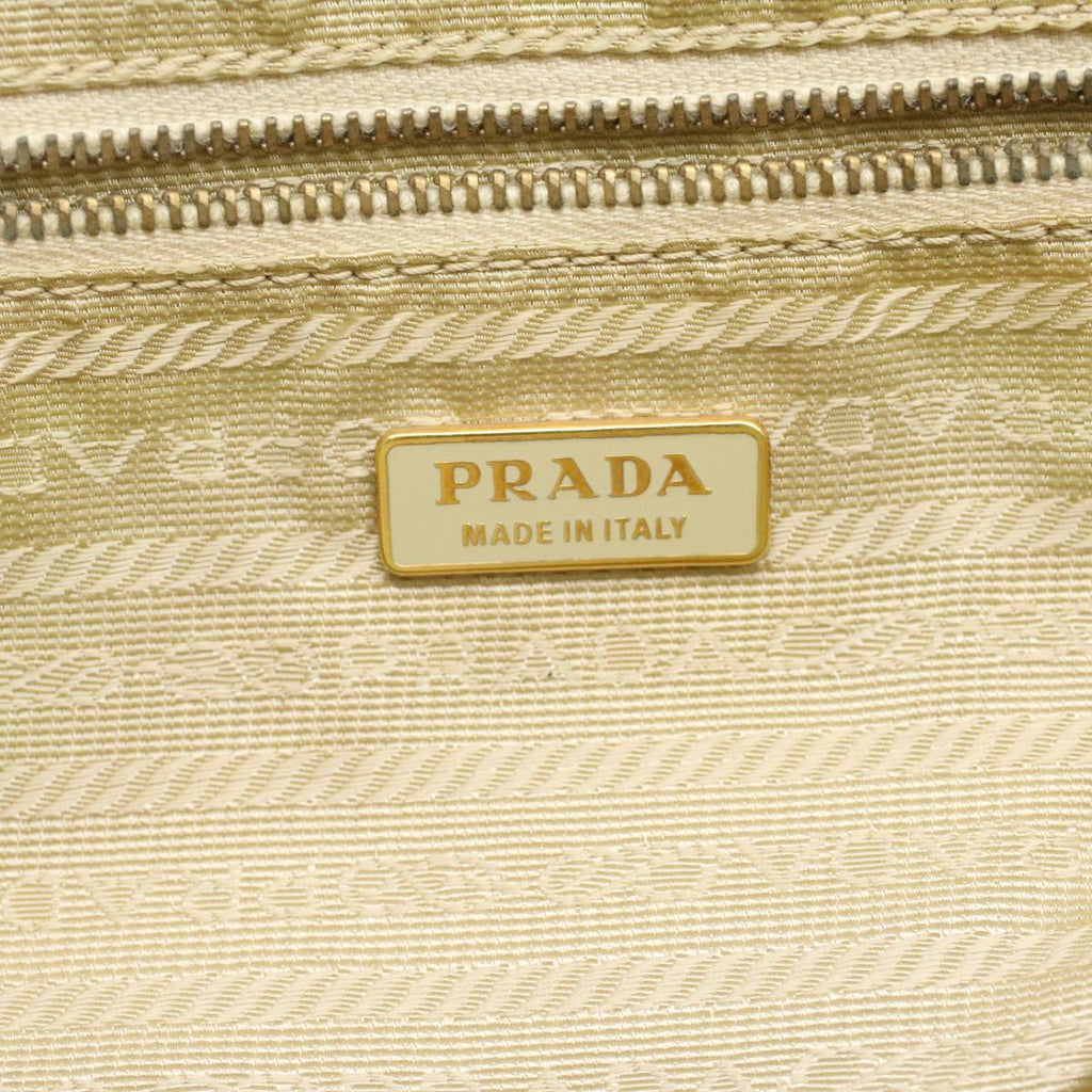 PRADA Hand Bag Nylon Beige  37133