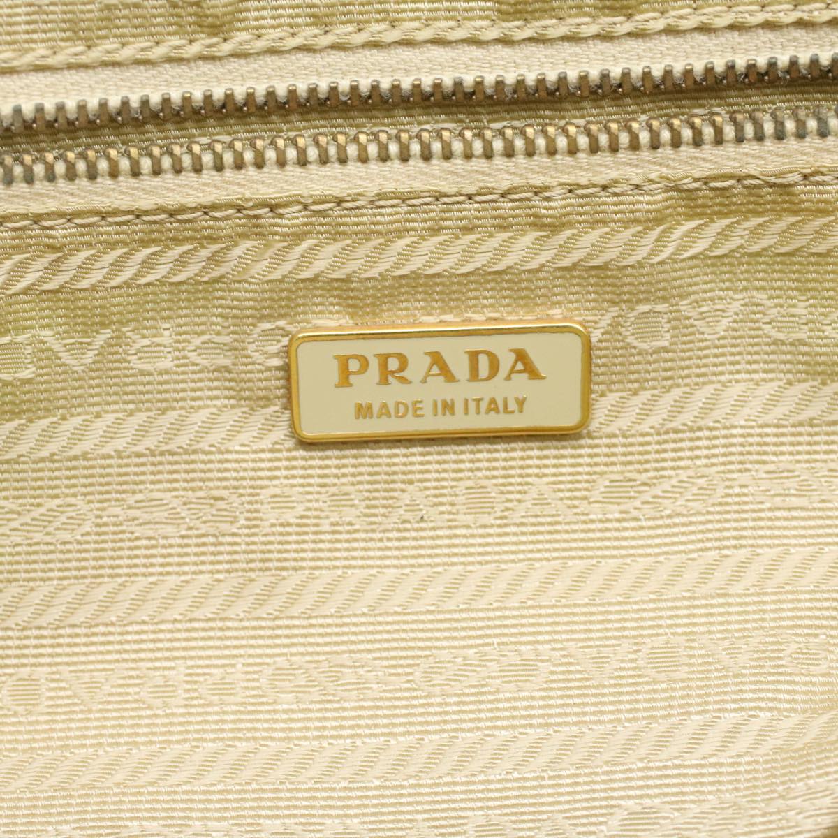 PRADA Hand Bag Nylon Beige  37133
