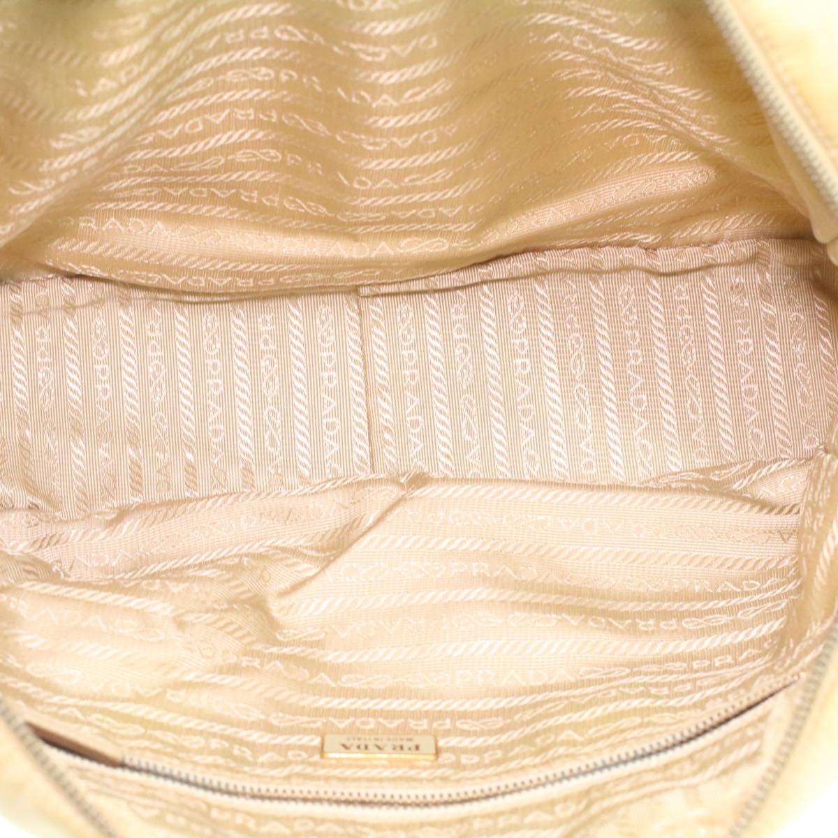 PRADA Hand Bag Nylon Beige  37133