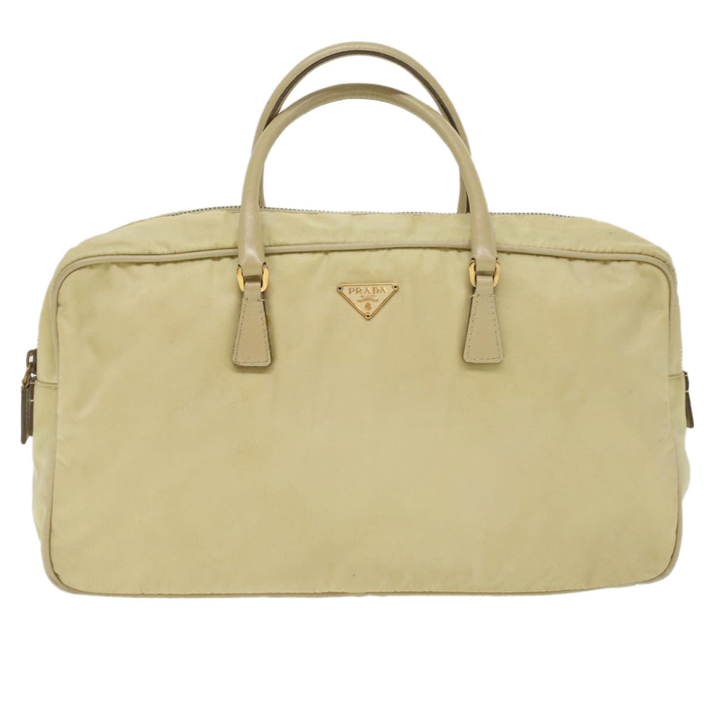 PRADA Hand Bag Nylon Beige  37133