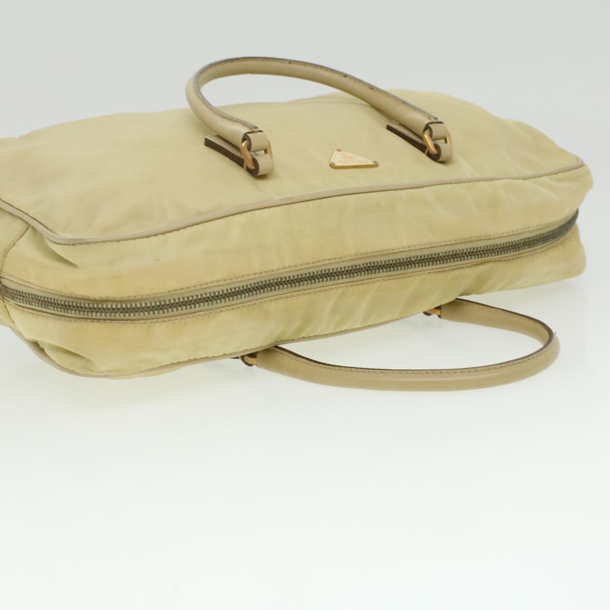 PRADA Hand Bag Nylon Beige  37133