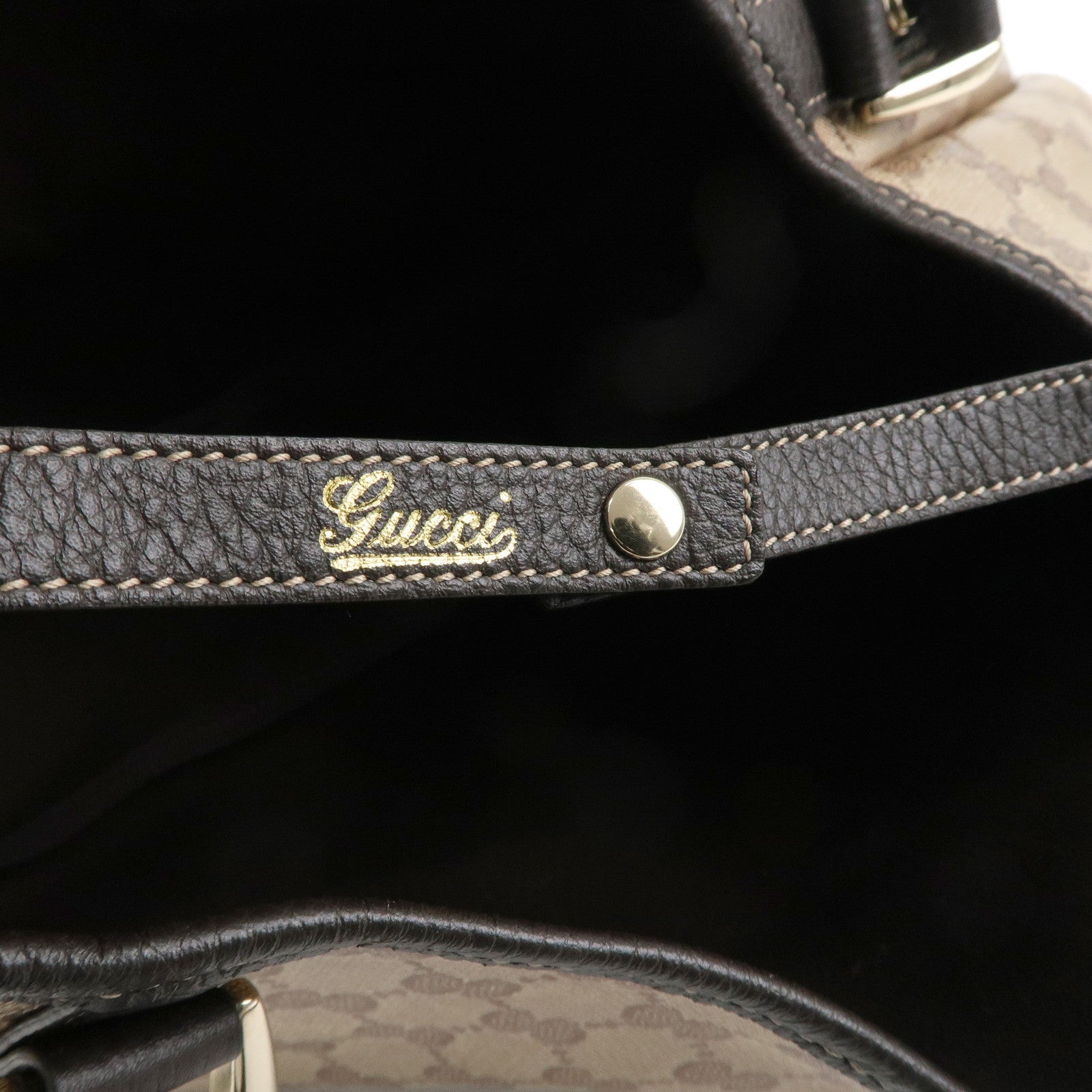 GUCCI Abbey GG Crystal Leather Tote Bag Beige 293578