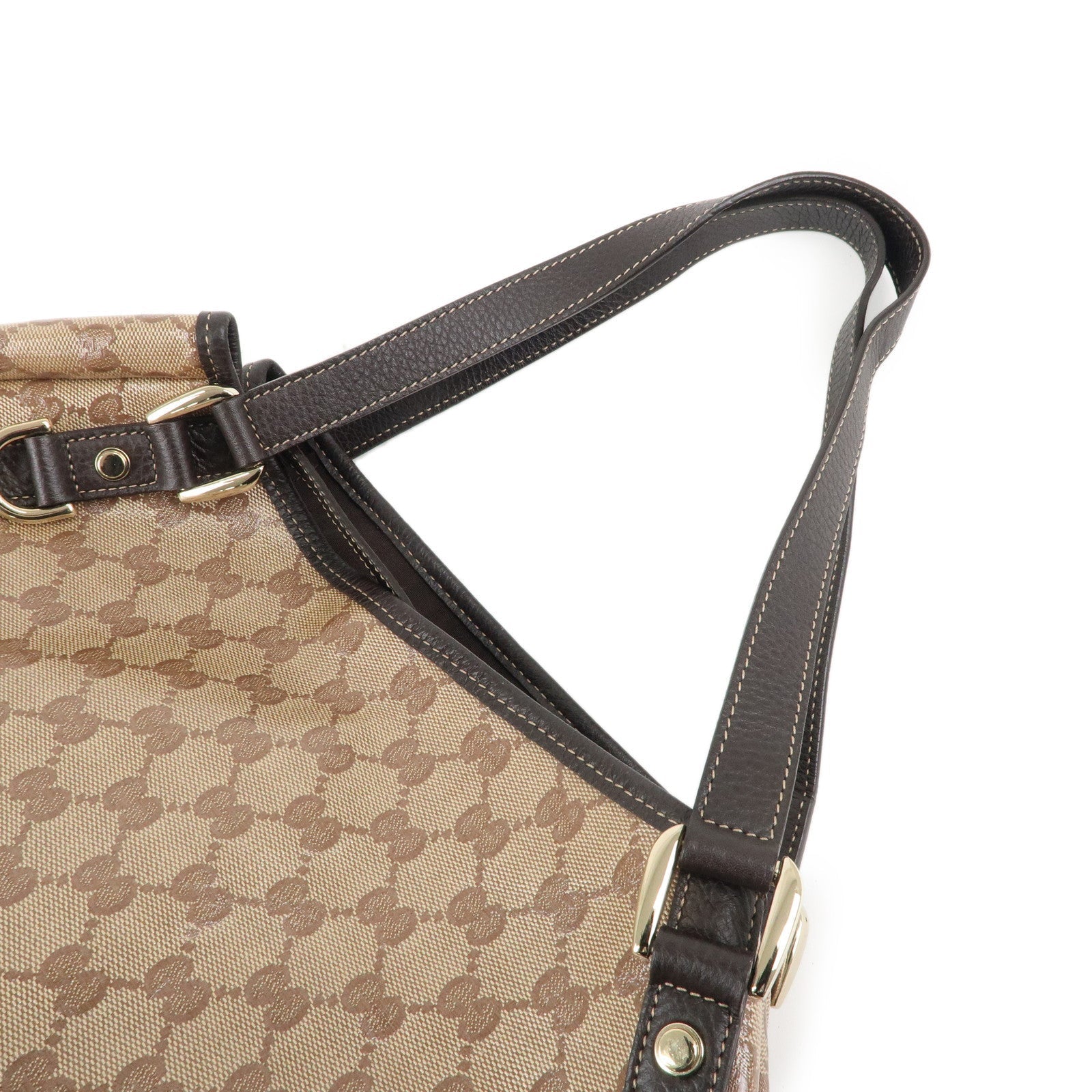 GUCCI Abbey GG Crystal Leather Tote Bag Beige 293578