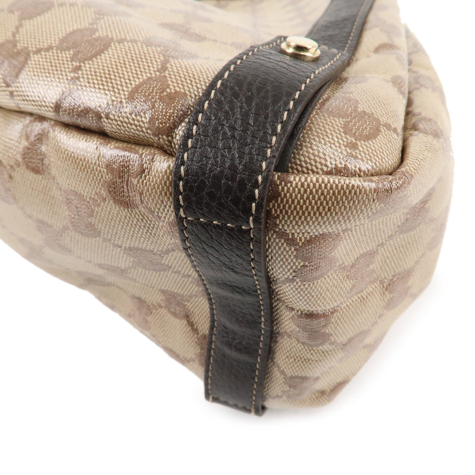 GUCCI Abbey GG Crystal Leather Tote Bag Beige 293578
