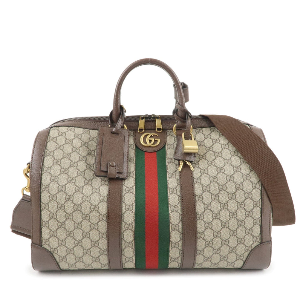 GUCCI Ophidia Sherry GG Supreme Leather 2Way Bag Beige 724642