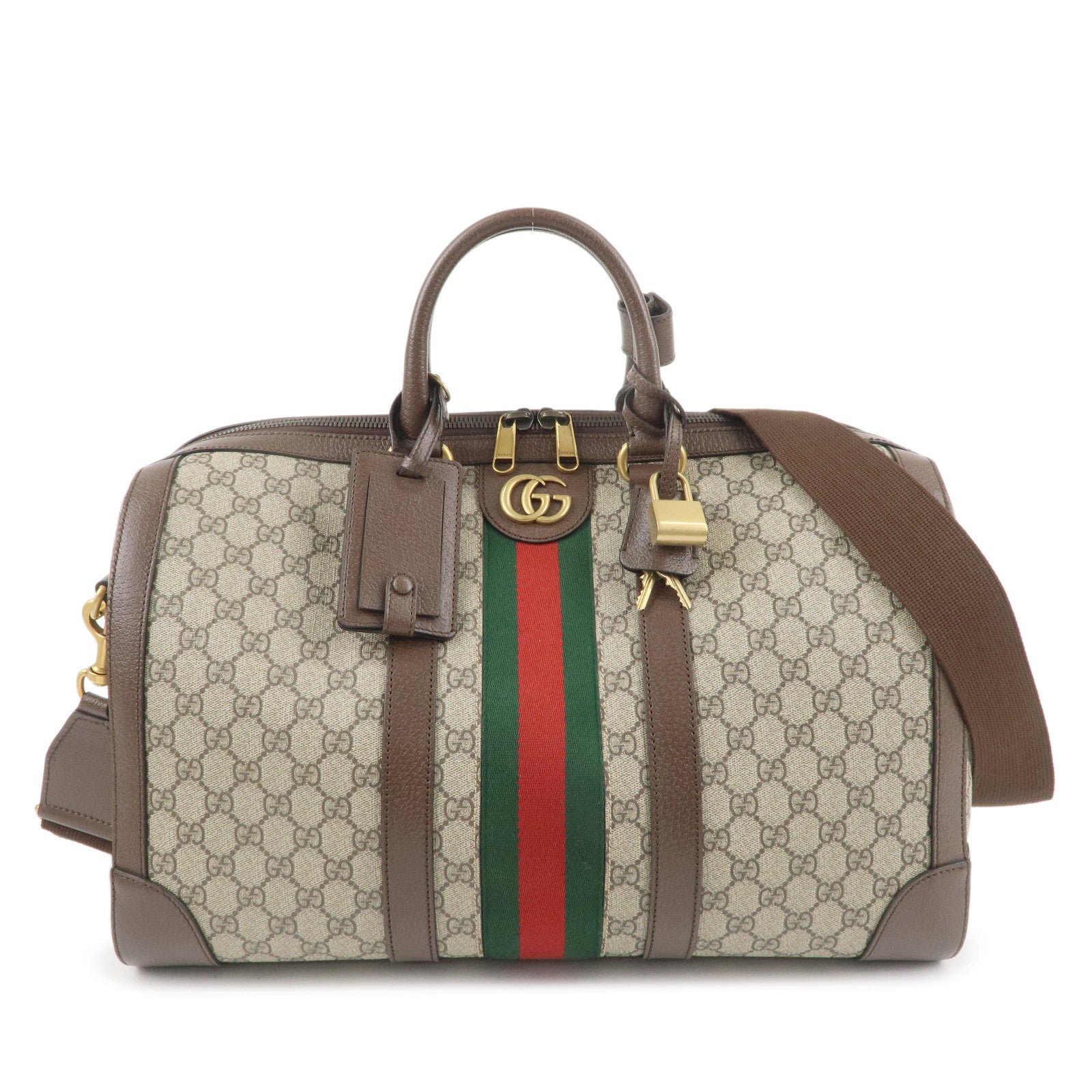 GUCCI Ophidia Sherry GG Supreme Leather 2Way Bag Beige 724642