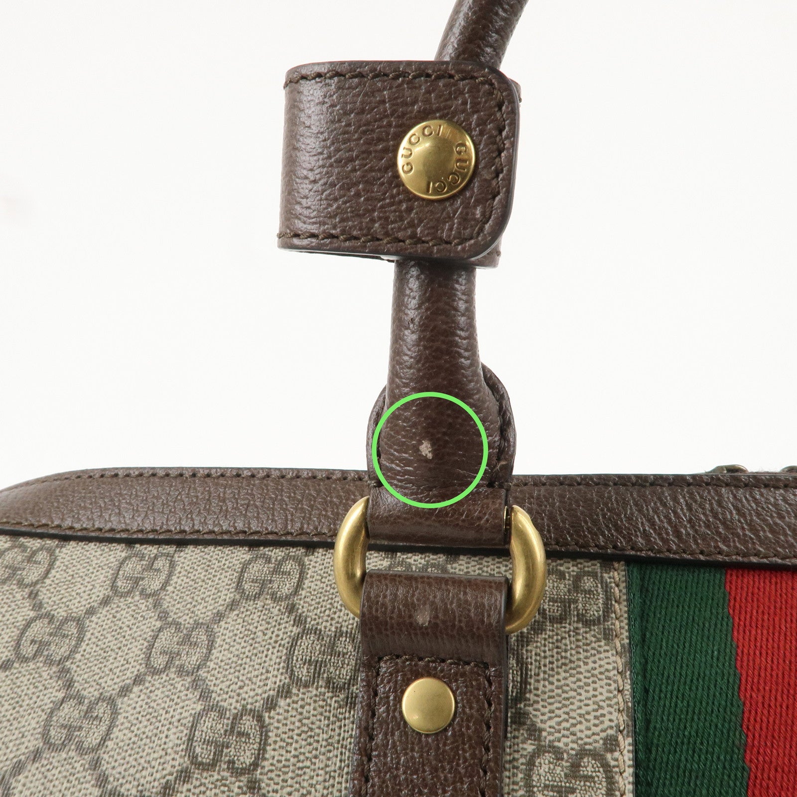 GUCCI Ophidia Sherry GG Supreme Leather 2Way Bag Beige 724642