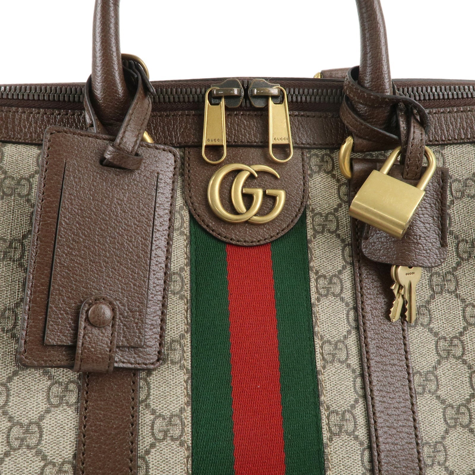GUCCI Ophidia Sherry GG Supreme Leather 2Way Bag Beige 724642