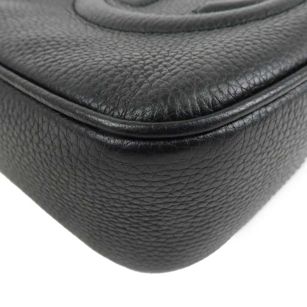 GUCCI SOHO Leather Small Disco Shoulder Bag Black 308364