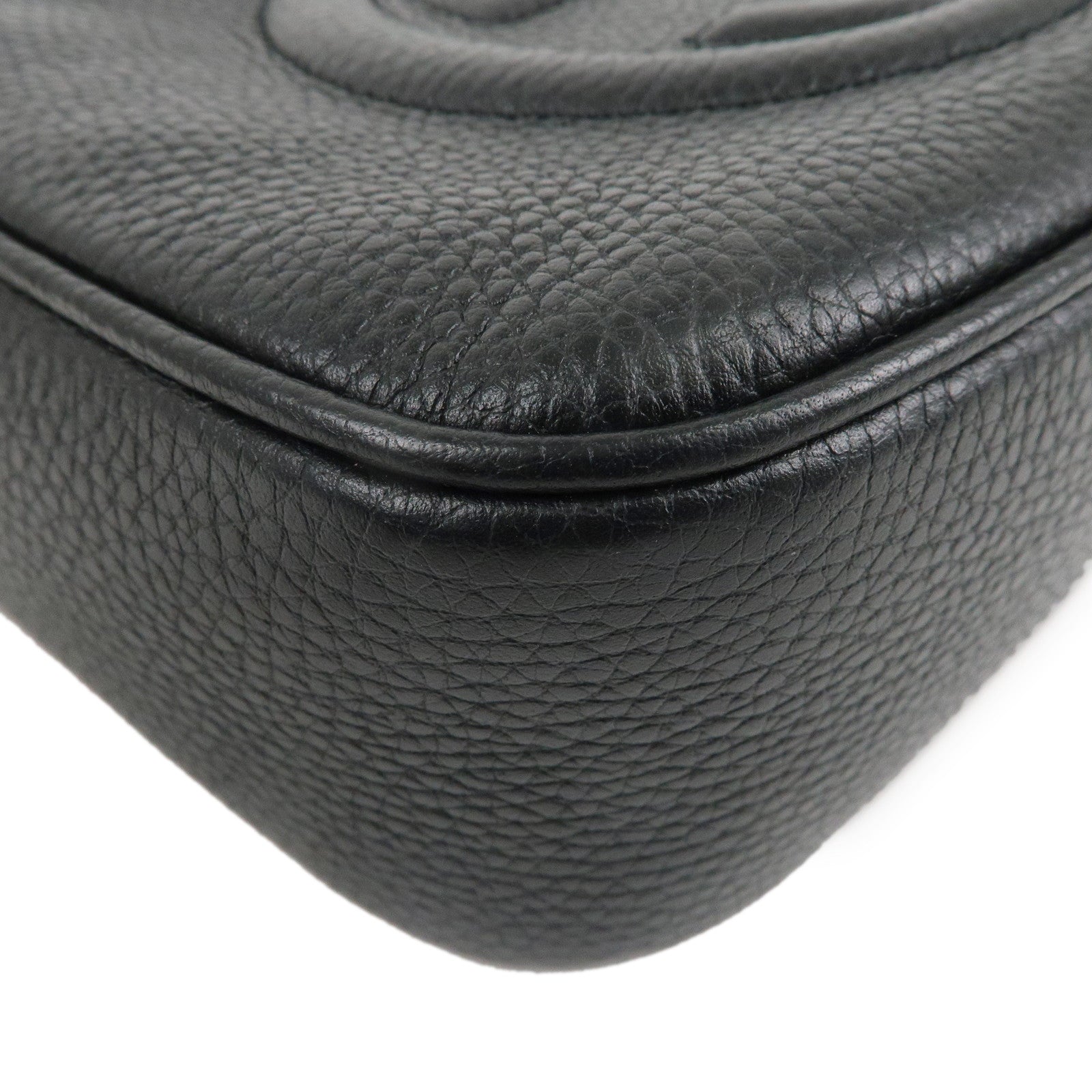 GUCCI SOHO Leather Small Disco Shoulder Bag Black 308364
