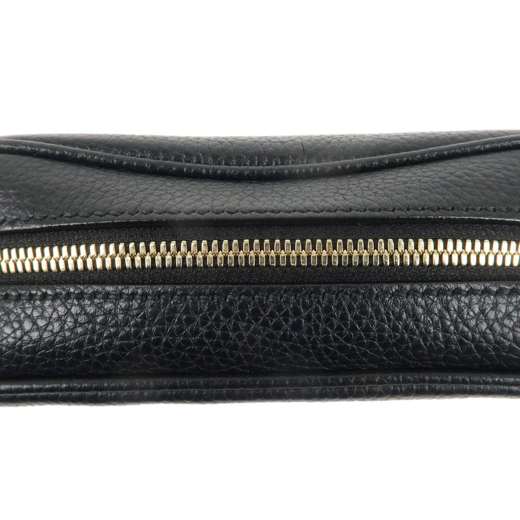 GUCCI SOHO Leather Small Disco Shoulder Bag Black 308364